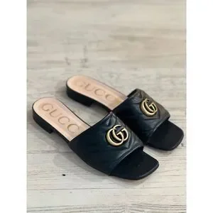 Gucci | Shoes | Gucci Marmont Womens Black Quilted Leather